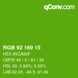 Color code: RGB 92 169 15 | qconv.com