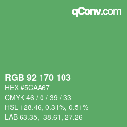 颜色代码: RGB 92 170 103 | qconv.com