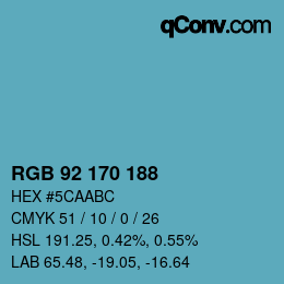 カラーコード: RGB 92 170 188 | qconv.com