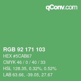 カラーコード: RGB 92 171 103 | qconv.com