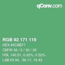 カラーコード: RGB 92 171 119 | qconv.com