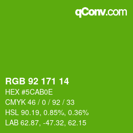 Color code: RGB 92 171 14 | qconv.com