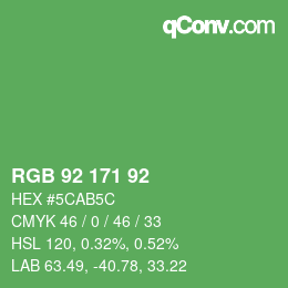 カラーコード: RGB 92 171 92 | qconv.com
