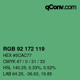 カラーコード: RGB 92 172 119 | qconv.com
