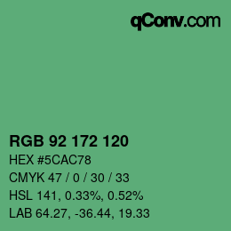 カラーコード: RGB 92 172 120 | qconv.com