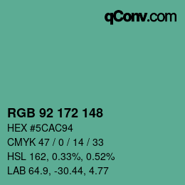 Código de color: RGB 92 172 148 | qconv.com