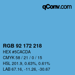 Color code: RGB 92 172 218 | qconv.com