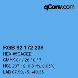 カラーコード: RGB 92 172 238 | qconv.com