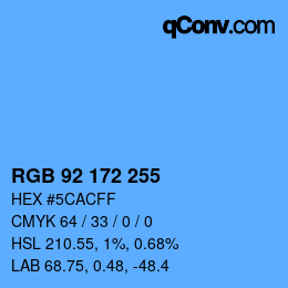 颜色代码: RGB 92 172 255 | qconv.com