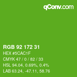 Color code: RGB 92 172 31 | qconv.com