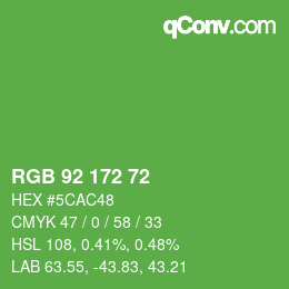 カラーコード: RGB 92 172 72 | qconv.com