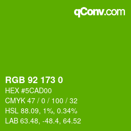 Color code: RGB 92 173 0 | qconv.com