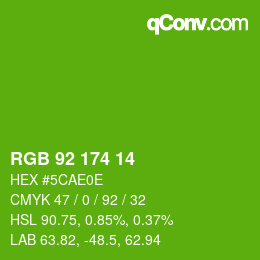 Color code: RGB 92 174 14 | qconv.com