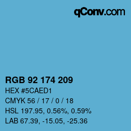 Color code: RGB 92 174 209 | qconv.com