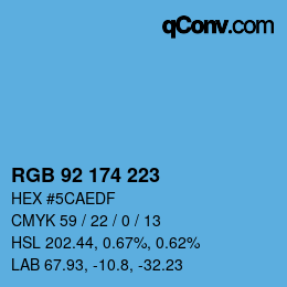 カラーコード: RGB 92 174 223 | qconv.com