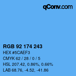 Color code: RGB 92 174 243 | qconv.com