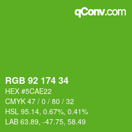 Color code: RGB 92 174 34 | qconv.com