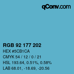 Color code: RGB 92 177 202 | qconv.com
