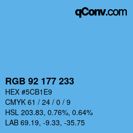 カラーコード: RGB 92 177 233 | qconv.com