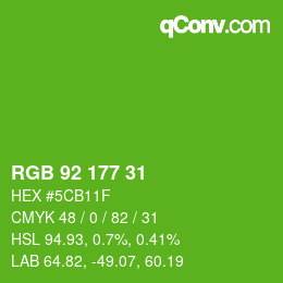 Color code: RGB 92 177 31 | qconv.com
