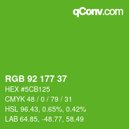 カラーコード: RGB 92 177 37 | qconv.com