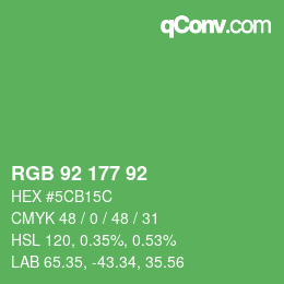 カラーコード: RGB 92 177 92 | qconv.com