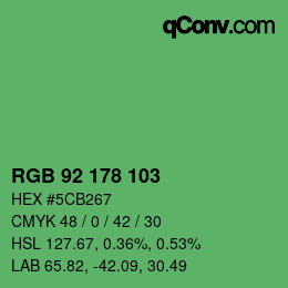 Color code: RGB 92 178 103 | qconv.com