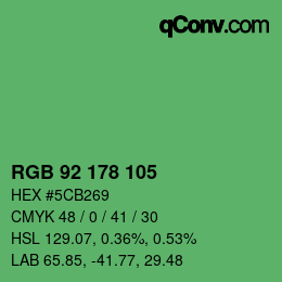 颜色代码: RGB 92 178 105 | qconv.com