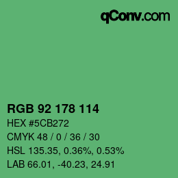 Color code: RGB 92 178 114 | qconv.com