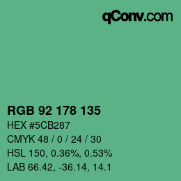 Color code: RGB 92 178 135 | qconv.com