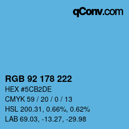 Color code: RGB 92 178 222 | qconv.com