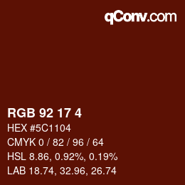 Farbcode: RGB 92 17 4 | qconv.com