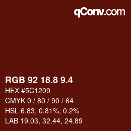 カラーコード: RGB 92 18.8 9.4 | qconv.com