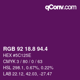 カラーコード: RGB 92 18.8 94.4 | qconv.com