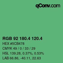 カラーコード: RGB 92 180.4 120.4 | qconv.com