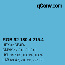 カラーコード: RGB 92 180.4 215.4 | qconv.com