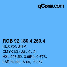 カラーコード: RGB 92 180.4 250.4 | qconv.com
