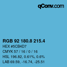 カラーコード: RGB 92 180.8 215.4 | qconv.com