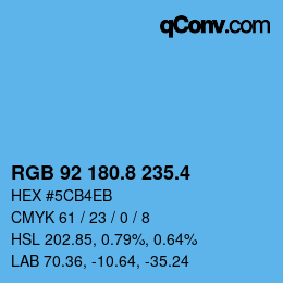カラーコード: RGB 92 180.8 235.4 | qconv.com