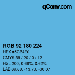 Farbcode: RGB 92 180 224 | qconv.com