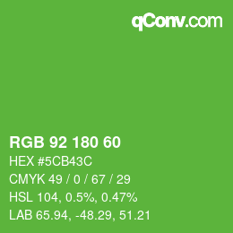 Farbcode: RGB 92 180 60 | qconv.com