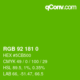 颜色代码: RGB 92 181 0 | qconv.com