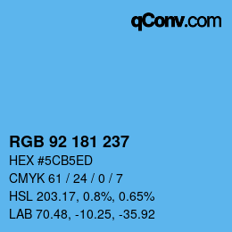 カラーコード: RGB 92 181 237 | qconv.com