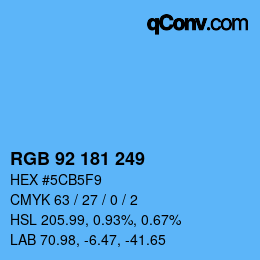 カラーコード: RGB 92 181 249 | qconv.com