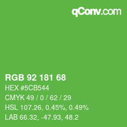 Color code: RGB 92 181 68 | qconv.com