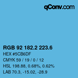 カラーコード: RGB 92 182.2 223.6 | qconv.com