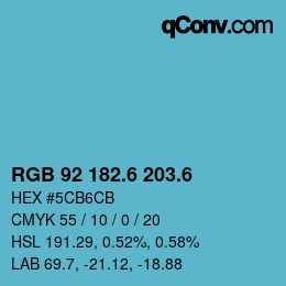 カラーコード: RGB 92 182.6 203.6 | qconv.com