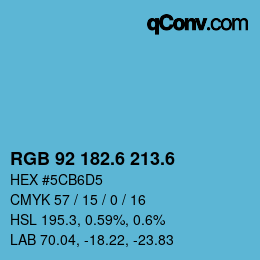 カラーコード: RGB 92 182.6 213.6 | qconv.com