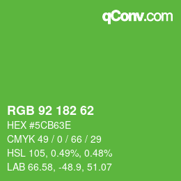 Color code: RGB 92 182 62 | qconv.com