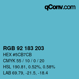 カラーコード: RGB 92 183 203 | qconv.com